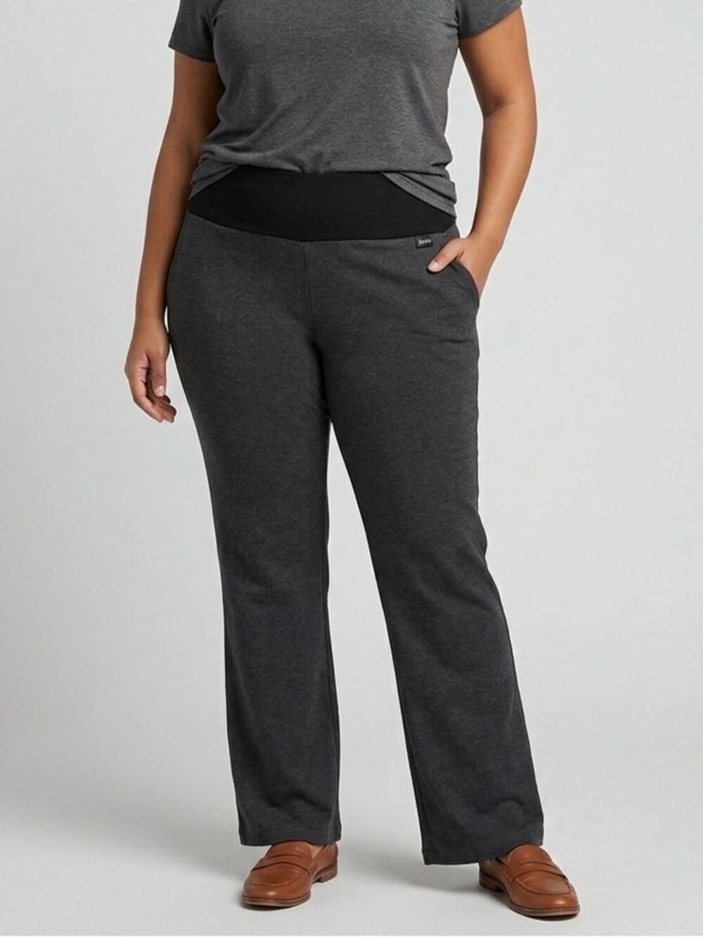 NYGARD Slims Grey Stretch Pants Wide Elastic Waistband XL